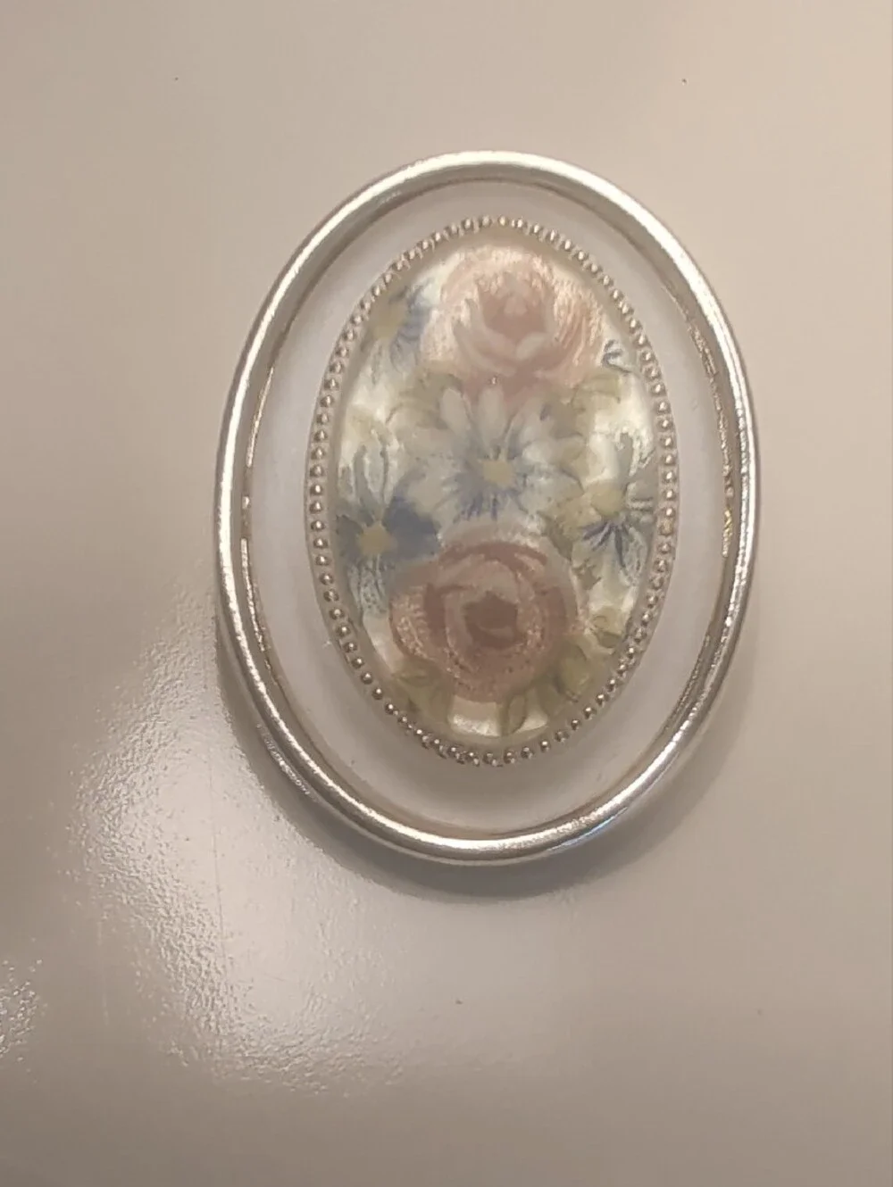 Floral Vintage Oval Pin Brooch